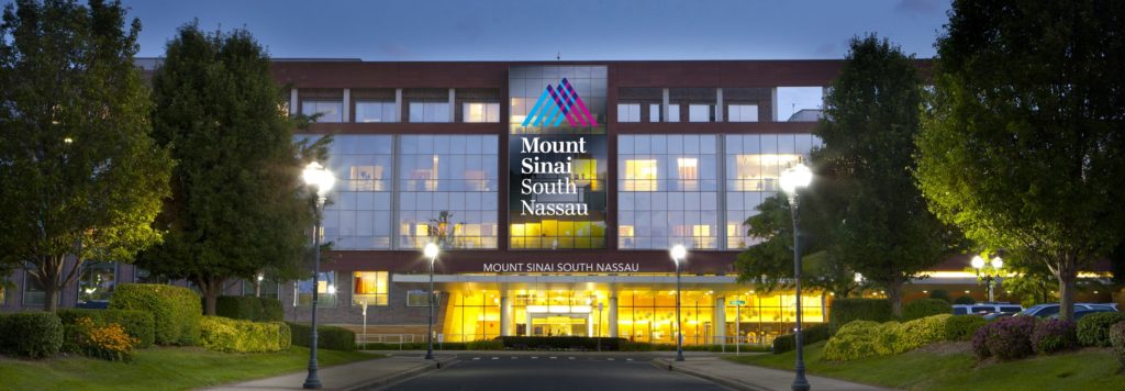 Mount Sinai Logo and image of hospital